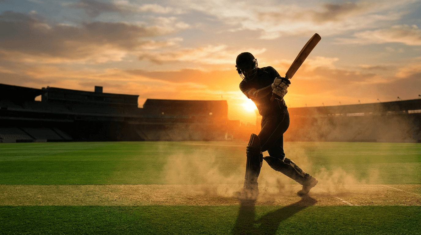 Professional cricket player in action with Java Sports gear